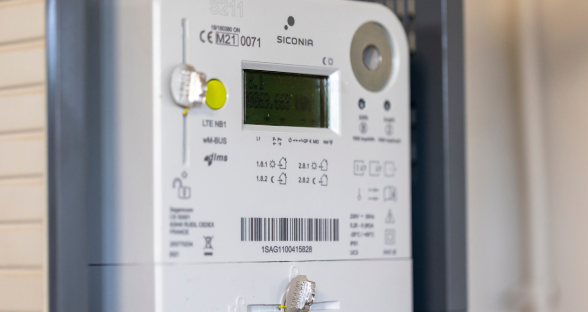 inquadratura su uno Smart Meter bianco